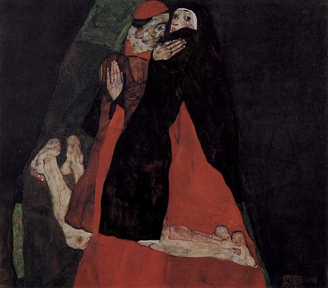 Egon Schiele Kardinal und Nonne oder Die Liebkosung oil painting picture